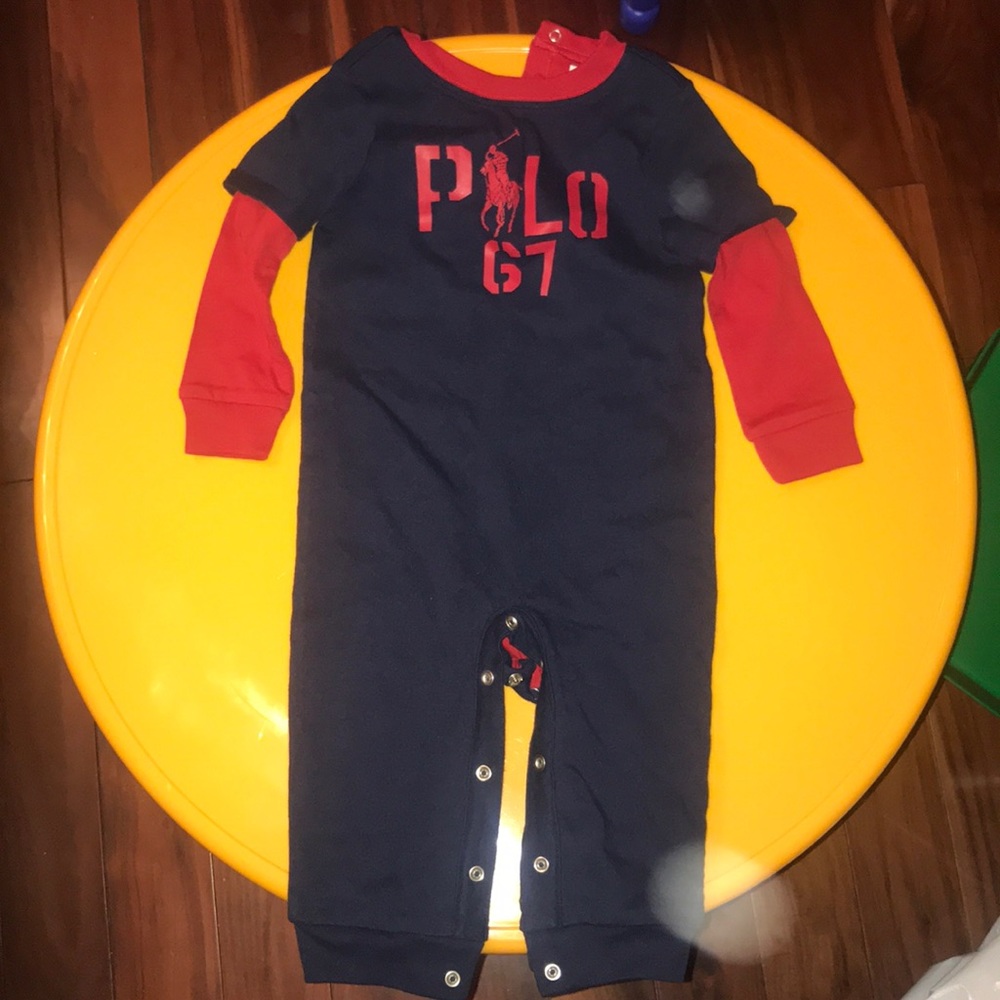 Ralph Lauren navy and red onsie 9months